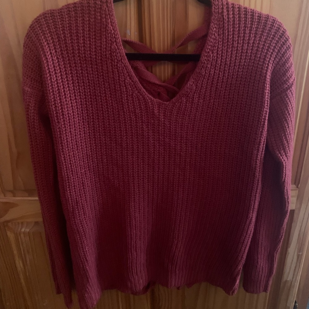 Pink Criss cross back sweater